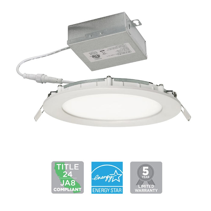 AFX Lighting Tuck 1 Light 8" LED Flush Mount, White/White