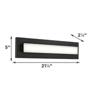 AFX Vogue 21in LED Vanity Light | Modern Black Steel and Clear Glass | Bathroom & Powder Room | 1100 Lumens, 5-CCT, Dimmable | Model VOGV1807LAJUDBK