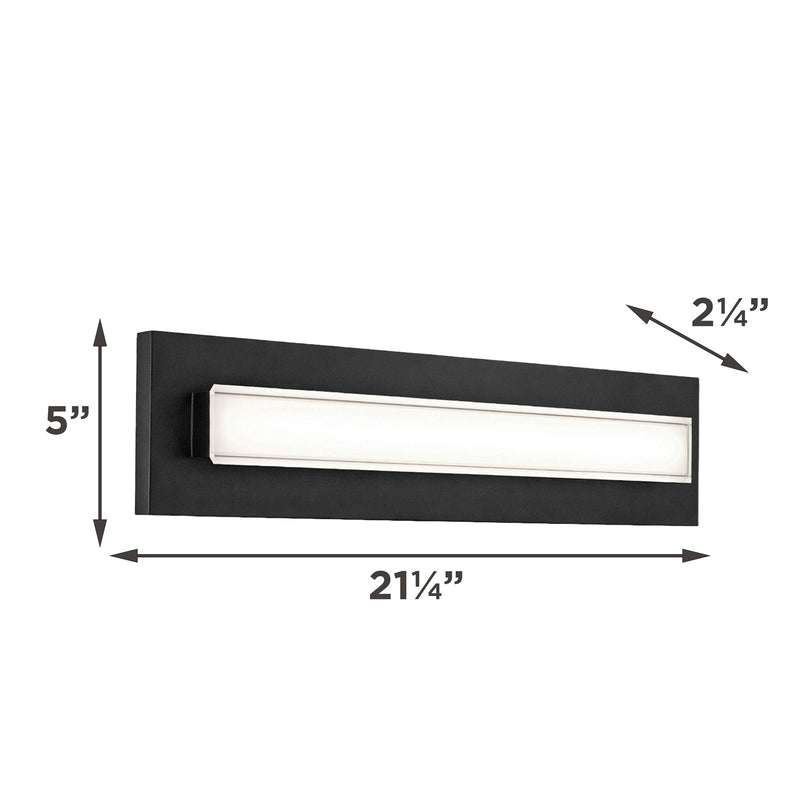 AFX Vogue 21in LED Vanity Light | Modern Black Steel and Clear Glass | Bathroom & Powder Room | 1100 Lumens, 5-CCT, Dimmable | Model VOGV1807LAJUDBK