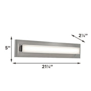 AFX Vogue 21in LED Vanity Light | Modern Satin Nickel Steel and Clear Glass | Bathroom & Powder Room | 1100 Lumens, 5-CCT | Model VOGV1807LAJUDSN