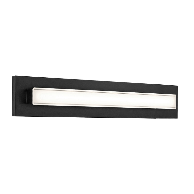 AFX Vogue 27in LED Vanity Light | Modern Black Steel and Clear Glass | Bathroom & Powder Room | 1600 Lumens, 5-CCT Dimmable | Model VOGV2407LAJUDBK