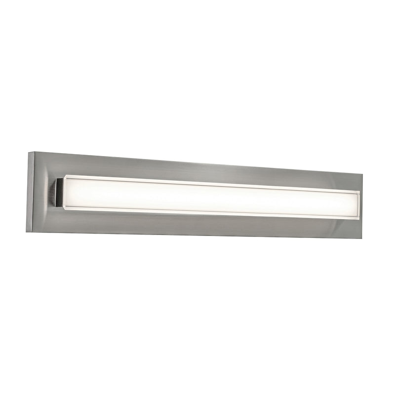 AFX Vogue 27in LED Vanity Light | Modern Satin Nickel Steel and Clear Glass | Bathroom & Powder Room | 1600 Lumens, 5-CCT | Model VOGV2407LAJUDSN
