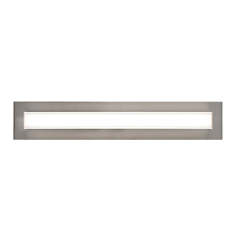 AFX Vogue 27in LED Vanity Light | Modern Satin Nickel Steel and Clear Glass | Bathroom & Powder Room | 1600 Lumens, 5-CCT | Model VOGV2407LAJUDSN