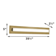 AFX Vogue 39in 1-Light LED Vanity Light | Transitional Light Antique Brass and Clear Glass | Bathroom & Powder Room | Model VOGV3607LAJUDLB