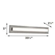 AFX Vogue 39in 1-Light LED Vanity Light | Transitional Satin Nickel and Clear Glass | Bathroom & Powder Room | Model VOGV3607LAJUDSN