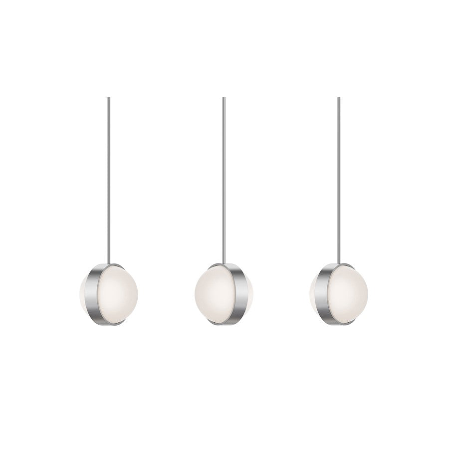 AFX Lighting Verona 3Lt Linear Pendant, Nickel/White - VRNP09LAJUDSNLNR3