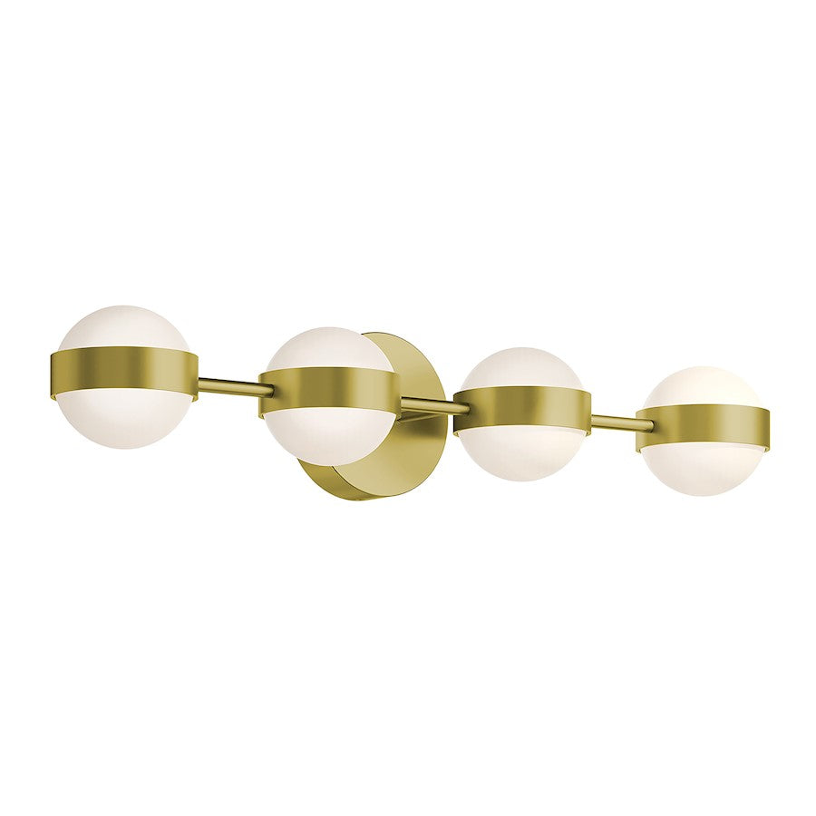 AFX Lighting Verona 8Lt 30" LED Vanity, Brass/White Acrylic - VRNV3007LAJUDLB