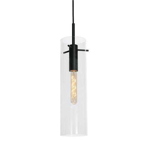 AFX Lighting Vista 1 Light Pendant, Black/Clear - VSAP05MBBK