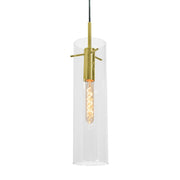 AFX Lighting Vista 1 Light Pendant, Light Antique Brass/Clear - VSAP05MBLB
