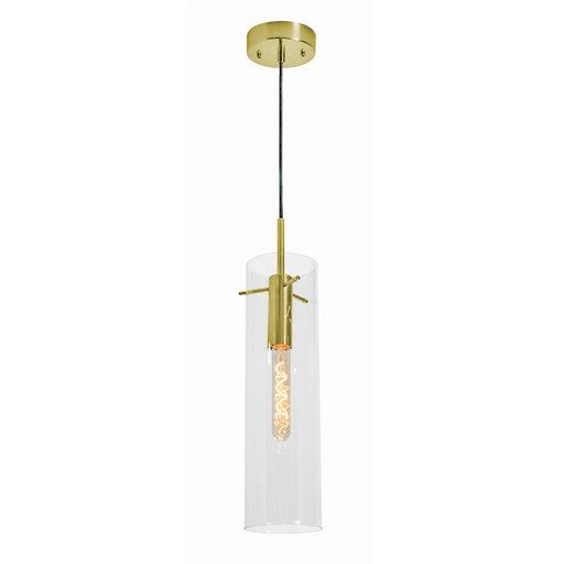 AFX Lighting Vista 1 Light Pendant, Light Antique Brass/Clear