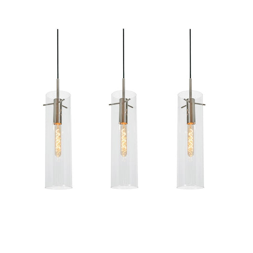 AFX Lighting Vista 3-Light Linear Pendant, Antique Brass/Clear - VSAP05MBSNLNR3