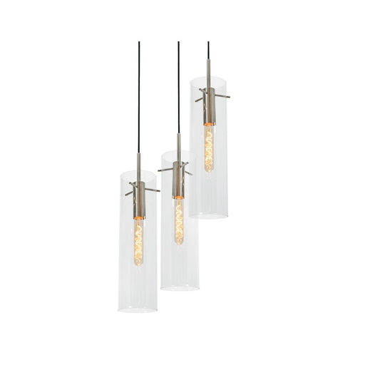 AFX Lighting Vista 3-Light Round Pendant, Satin Nickel/Clear - VSAP05MBSNRND3