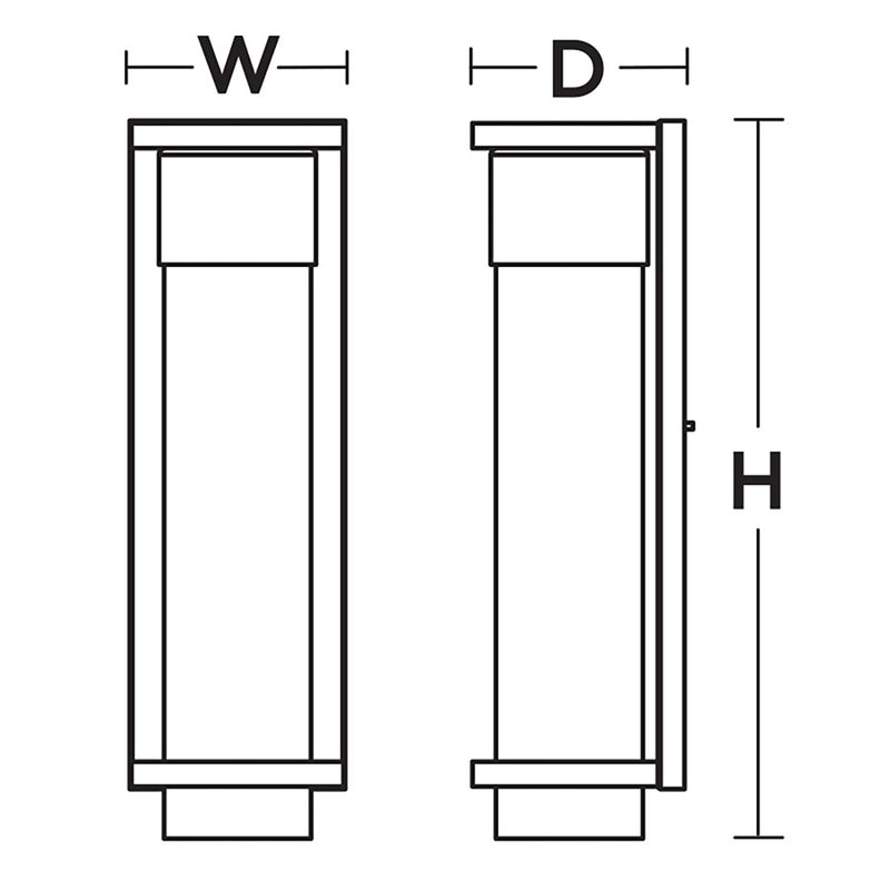 AFX Lighting Vasari 1Lt 12" LED Outdoor Sconce, Black/Clear
