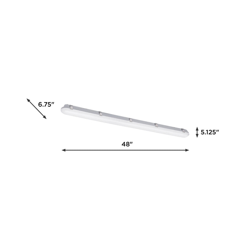 AFX Lighting Vaportite 48'' 1Lt LED Flush Mount/Adj. Watt, Gry/Wht