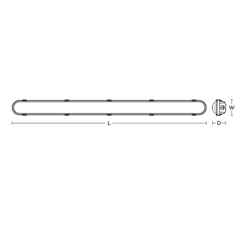 AFX Lighting Vaportite 48'' 1Lt LED Flush Mount/Adj. Watt, Gry/Wht