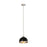 Z-Lite Landry 1 Light 10" Pendant, Matte Black/Brushed Nickel