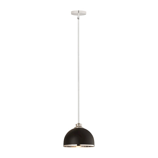 Z-Lite Landry 1 Light 10" Pendant, Matte Black/Chrome - 1004P10-MB-CH