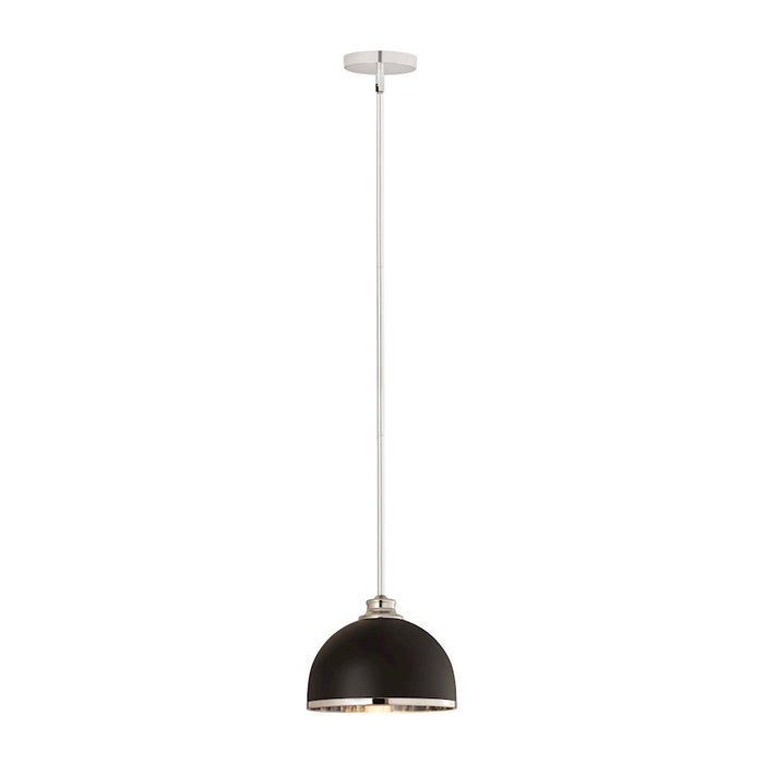 Z-Lite Landry 1 Light 10" Pendant, Matte Black/Chrome - 1004P10-MB-CH