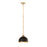 Z-Lite Landry 1 Light 10" Pendant, Matte Black/Rubbed Brass - 1004P10-MB-RB