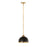 Z-Lite Landry 1 Light 10" Pendant, Matte Black/Rubbed Brass