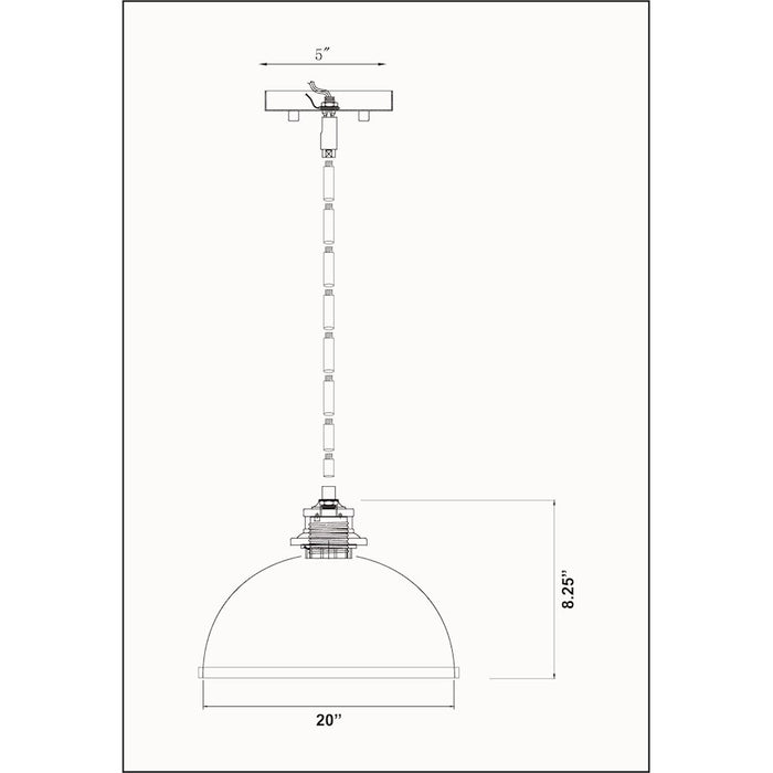Z-Lite Landry 1 Light 10" Pendant, Matte Black/Rubbed Brass