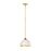 Z-Lite Landry 1 Light 10" Pendant, Matte White/Rubbed Brass - 1004P10-MW-RB