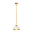 Z-Lite Landry 1 Light 10" Pendant, Matte White/Rubbed Brass