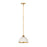 Z-Lite Landry 1 Light 10" Pendant, Matte White/Rubbed Brass