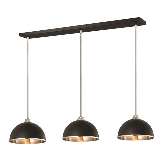 Z-Lite Landry 1 Light Pendant, Matte Black/Brushed Nickel - 1004P14-3L-MB-BN