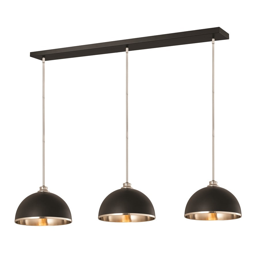 Z-Lite Landry 1 Light Pendant, Matte Black/Brushed Nickel - 1004P14-3L-MB-BN