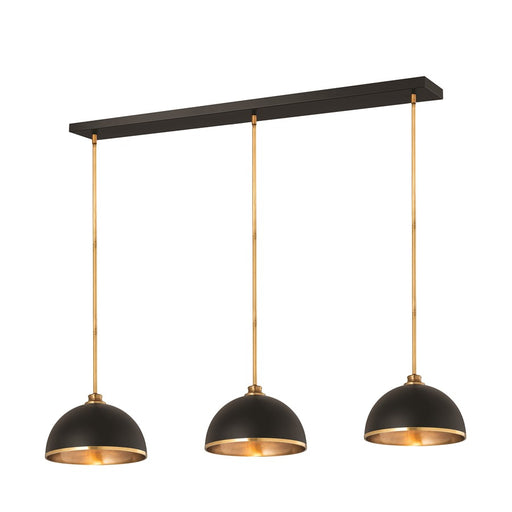 Z-Lite Landry 1 Light Pendant, Matte Black/Rubbed Brass - 1004P14-3L-MB-RB