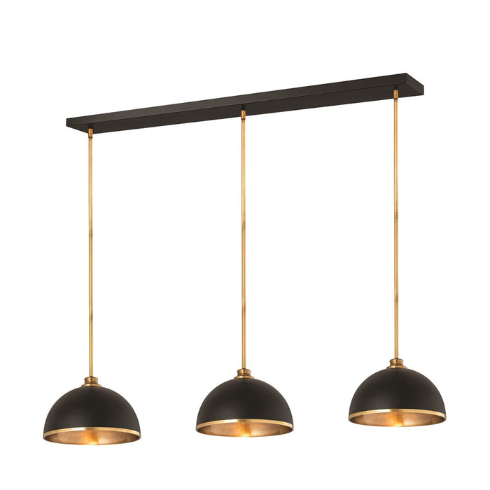 Z-Lite Landry 1 Light Pendant, Matte Black/Rubbed Brass - 1004P14-3L-MB-RB