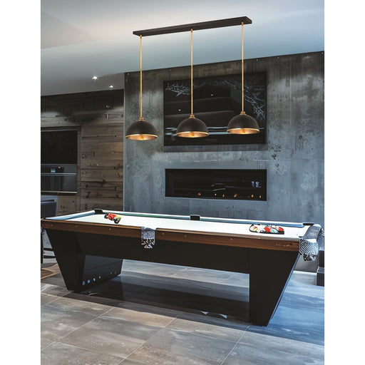 Z-Lite Landry 1 Light Pendant, Matte Black/Rubbed Brass