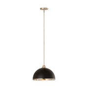 Z-Lite Landry 1 Light 14" Pendant, Matte Black/Brushed Nickel - 1004P14-MB-BN