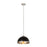 Z-Lite Landry 1 Light 14" Pendant, Matte Black/Brushed Nickel