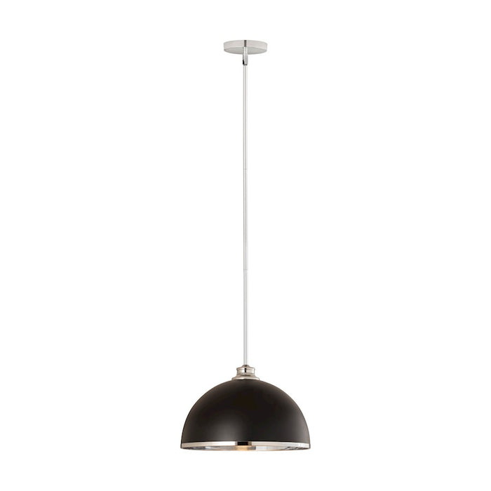 Z-Lite Landry 1 Light 14" Pendant, Matte Black/Chrome - 1004P14-MB-CH