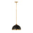 Z-Lite Landry 1 Light 14" Pendant, Matte Black/Rubbed Brass