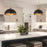Z-Lite Landry 1 Light 14" Pendant, Matte Black/Rubbed Brass