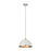 Z-Lite Landry 1 Light 14" Pendant, Matte White/Brushed Nickel
