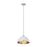 Z-Lite Landry 1 Light 14" Pendant, Matte White/Brushed Nickel