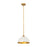 Z-Lite Landry 1 Light 14" Pendant, Matte White/Rubbed Brass