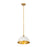 Z-Lite Landry 1 Light 14" Pendant, Matte White/Rubbed Brass