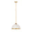 Z-Lite Landry 1 Light 14" Pendant, Matte White/Rubbed Brass