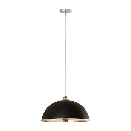 Z-Lite Landry 1 Light 20" Pendant, Matte Black/Brushed Nickel - 1004P20-MB-BN