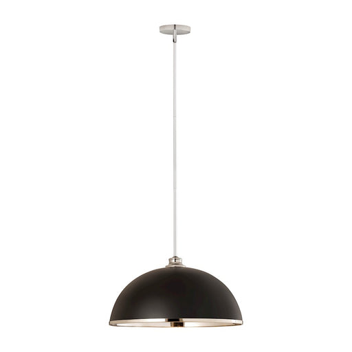 Z-Lite Landry 1 Light 20" Pendant, Matte Black/Chrome - 1004P20-MB-CH