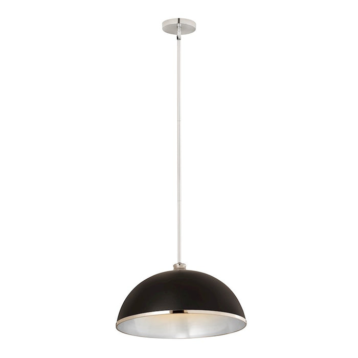 Z-Lite Landry 1 Light 20" Pendant, Matte Black/Chrome