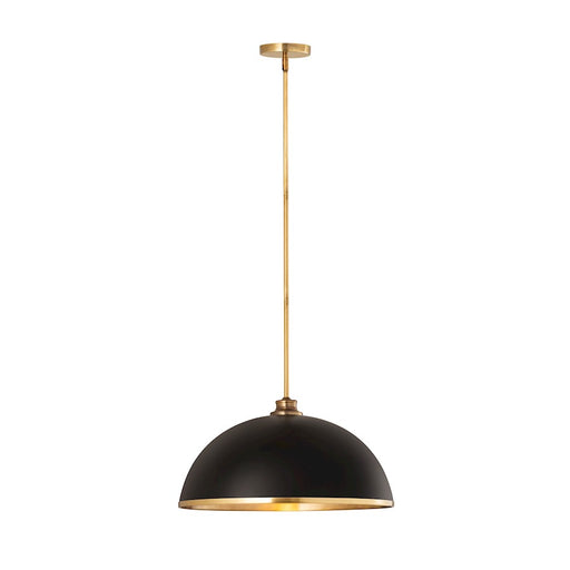 Z-Lite Landry 1 Light 20" Pendant, Matte Black/Rubbed Brass - 1004P20-MB-RB