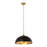 Z-Lite Landry 1 Light 20" Pendant, Matte Black/Rubbed Brass