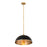 Z-Lite Landry 1 Light 20" Pendant, Matte Black/Rubbed Brass