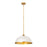 Z-Lite Landry 1 Light 20" Pendant, Matte White/Rubbed Brass
